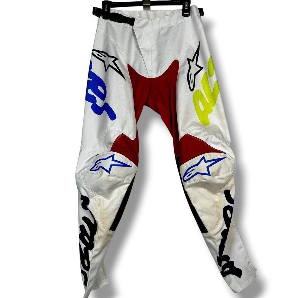 ALPINESTARS RACER Hana Motocross MX PANTS Sz 30 (29” Waist) White/Red/Yellow